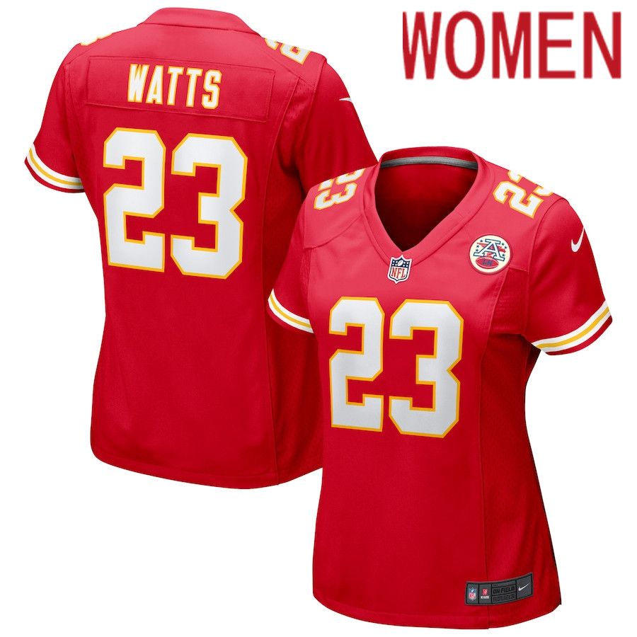 Women Kansas City Chiefs #23 Armani Watts Nike Red Game NFL Jersey->women nfl jersey->Women Jersey
